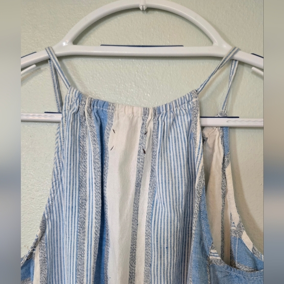 Lou & Grey Blue Striped Linen Dress Size Medium - Picture 3 of 6